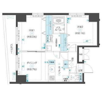 東京都新宿区市谷本村町 賃貸マンション 2DK